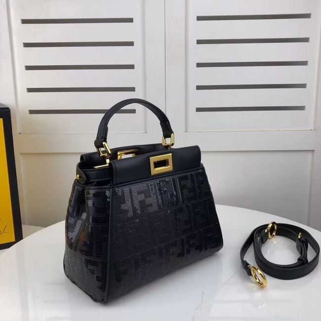 FENDI PEEKABOO ICONIC leather bag F0335 black