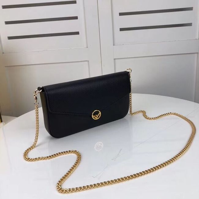 Fendi WALLET ON CHAIN WITH POUCHES leather mini-bag F0005 black