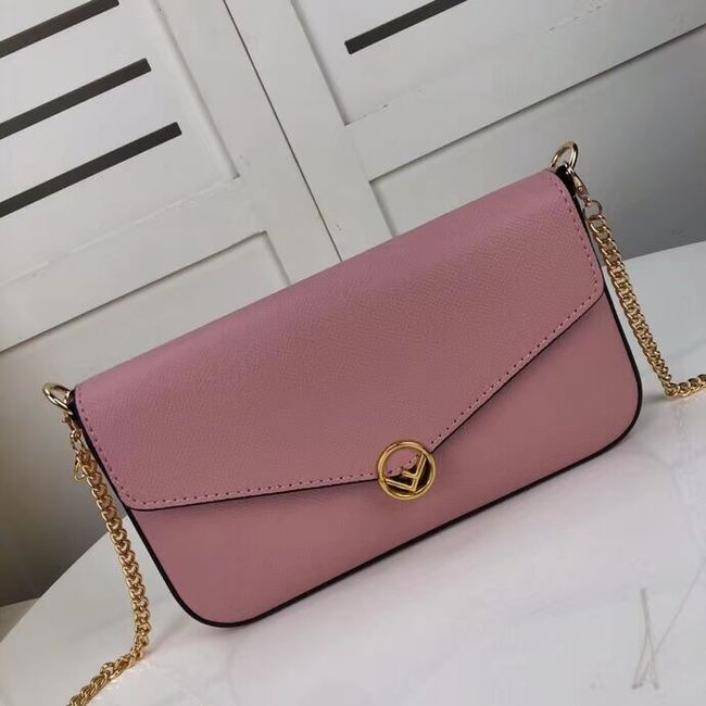 Fendi WALLET ON CHAIN WITH POUCHES leather mini-bag F0005  pink