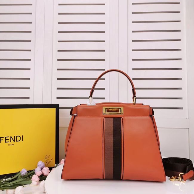 FENDI PEEKABOO ICONIC leather bag F0826 orange