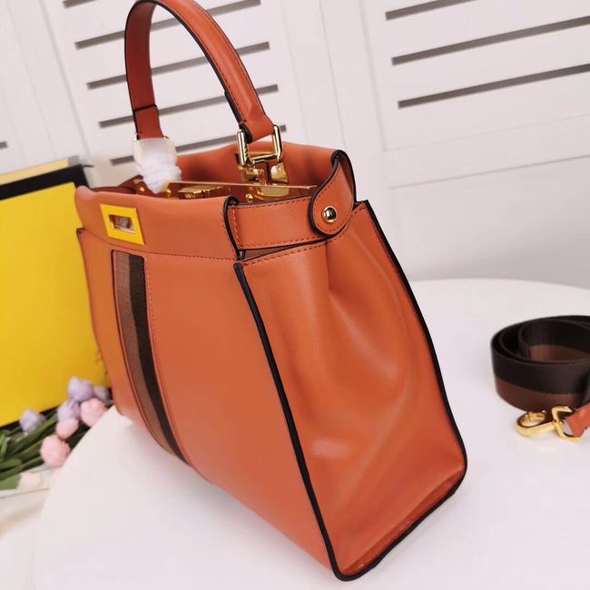 FENDI PEEKABOO ICONIC leather bag F0826 orange