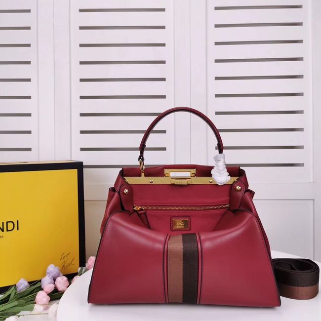 FENDI PEEKABOO ICONIC leather bag F0826 red