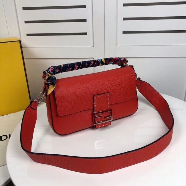 Fendi BAGUETTE leather bag F2466 red