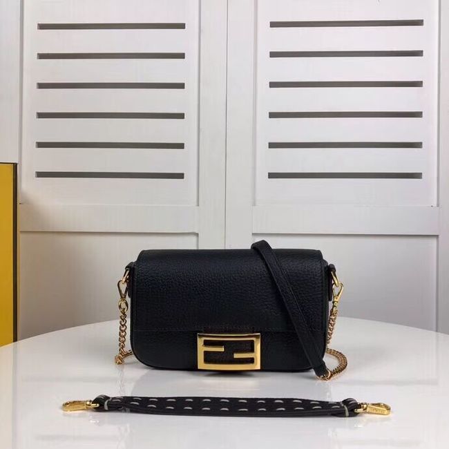 Fendi BAGUETTE leather bag F2467 black