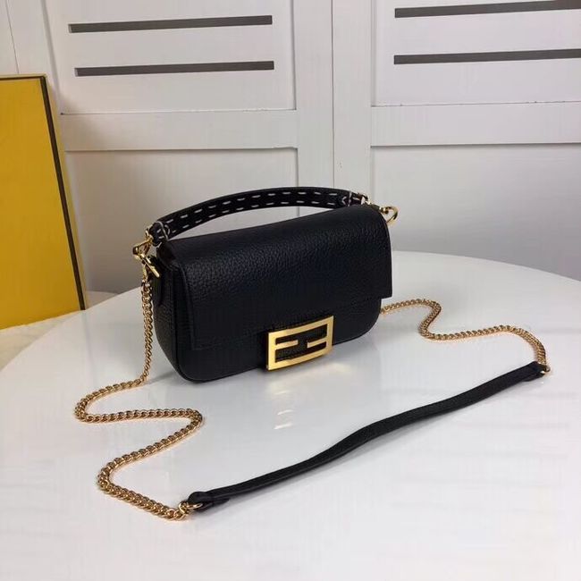 Fendi BAGUETTE leather bag F2467 black