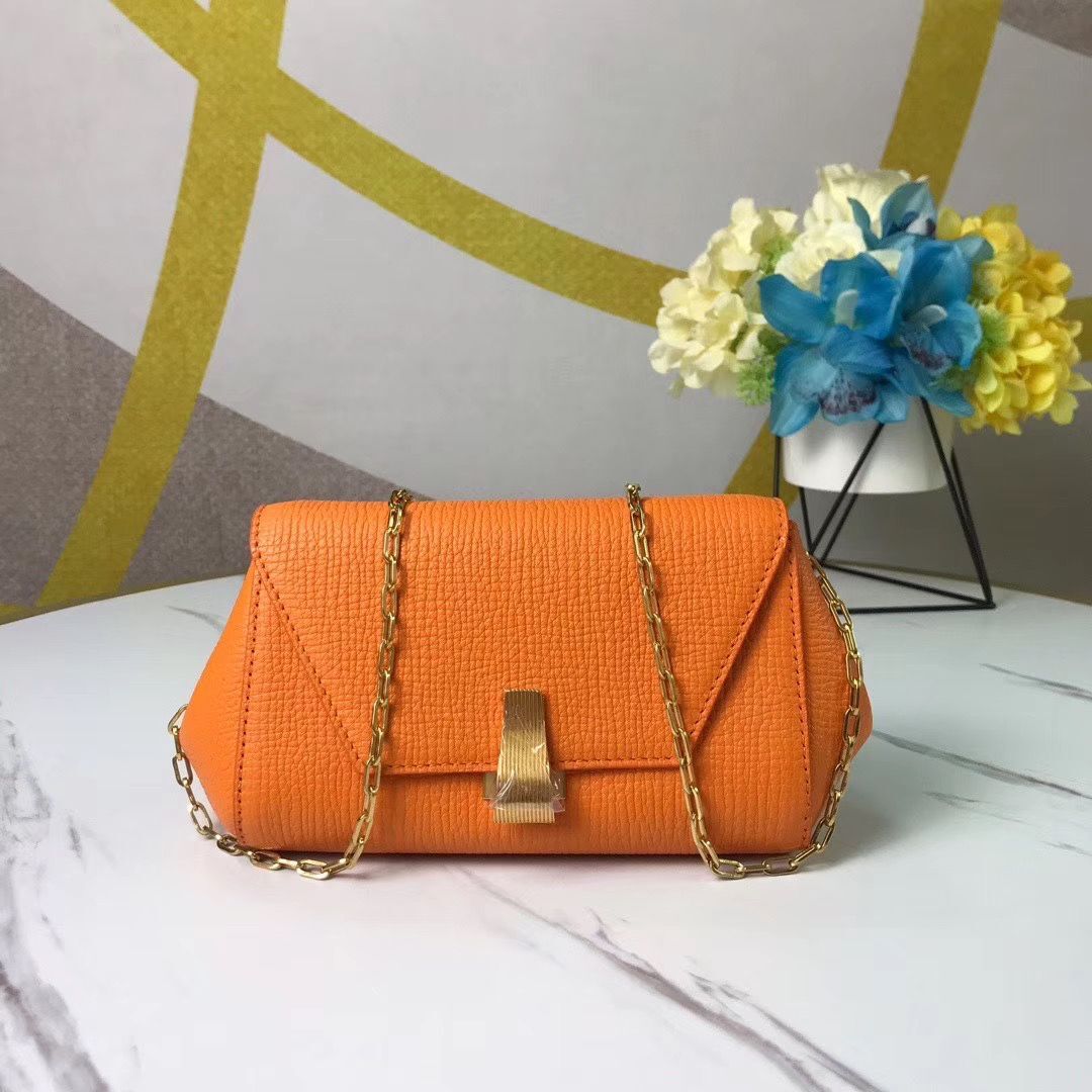 Bottega Veneta Original Leather Mini Chain Bag BV6700 Orange