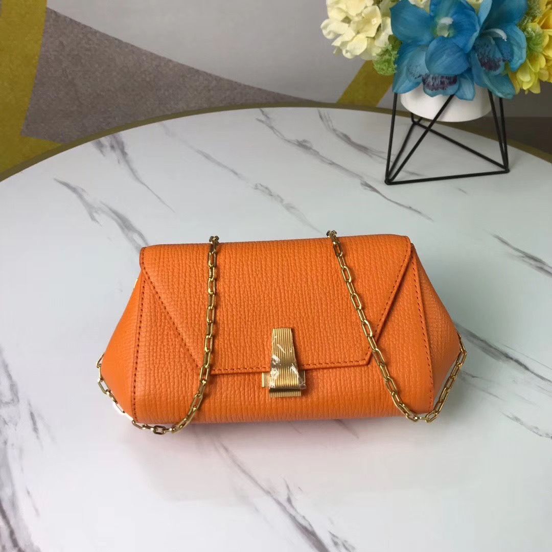 Bottega Veneta Original Leather Mini Chain Bag BV6700 Orange