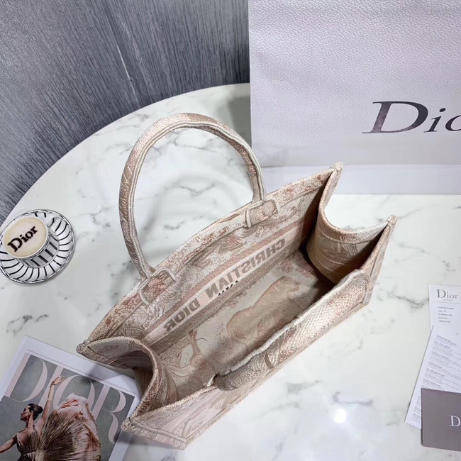 DIOR BOOK TOTE BAG IN EMBROIDERED CANVAS C1287 Beige