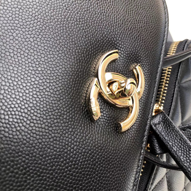 Chanel backpack Grained Calfskin & Gold-Tone Metal A57571 black