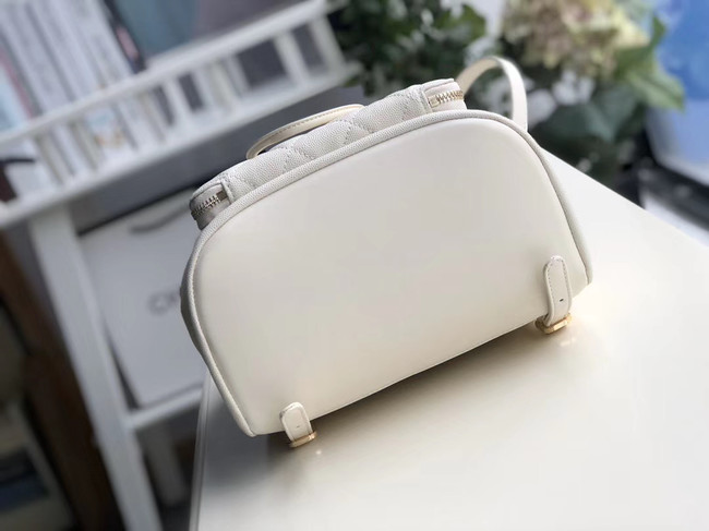 Chanel backpack Grained Calfskin & Gold-Tone Metal A57571 white