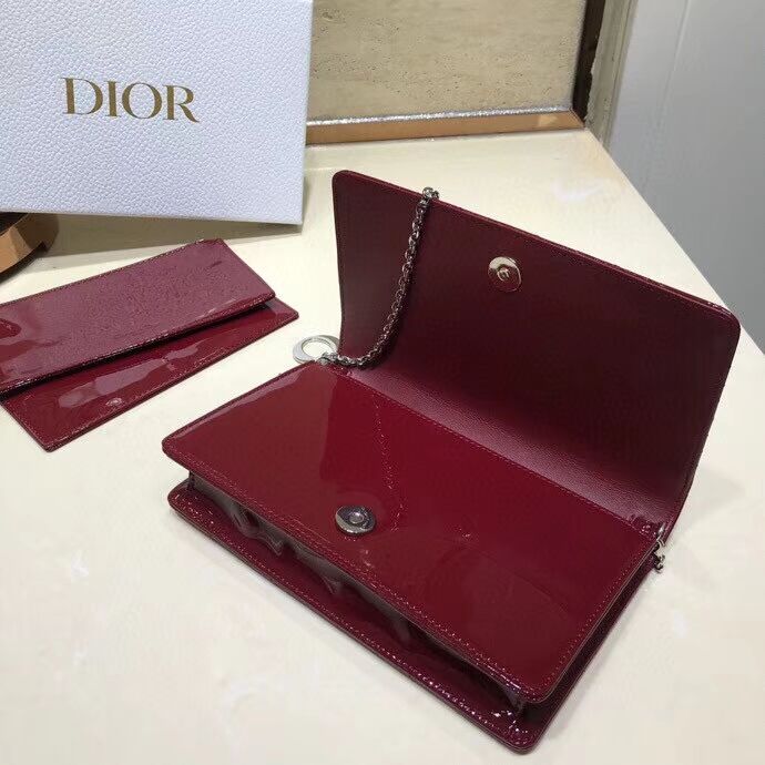 LADY DIOR CALFSKIN WALLET C9025A Burgundy