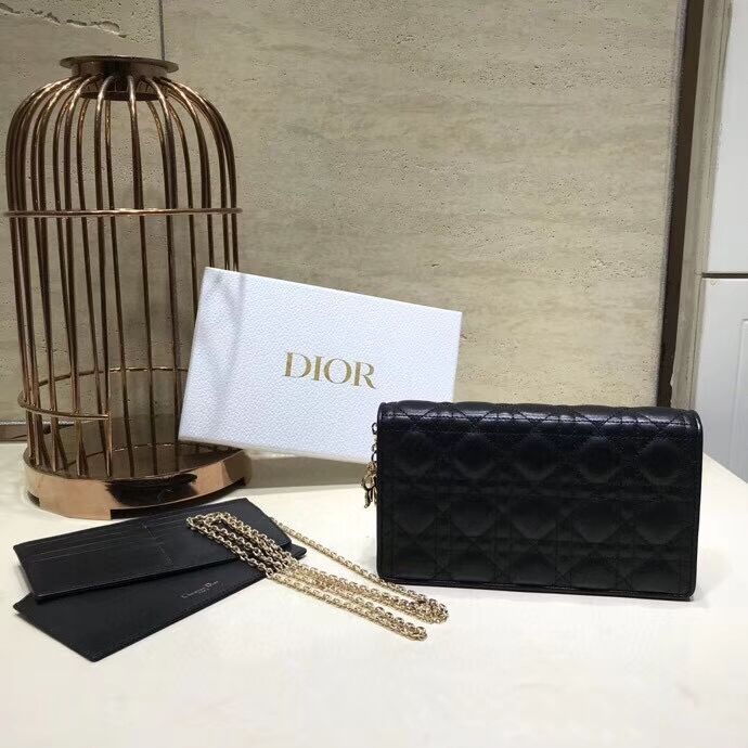 LADY DIOR CALFSKIN WALLET C9025A black