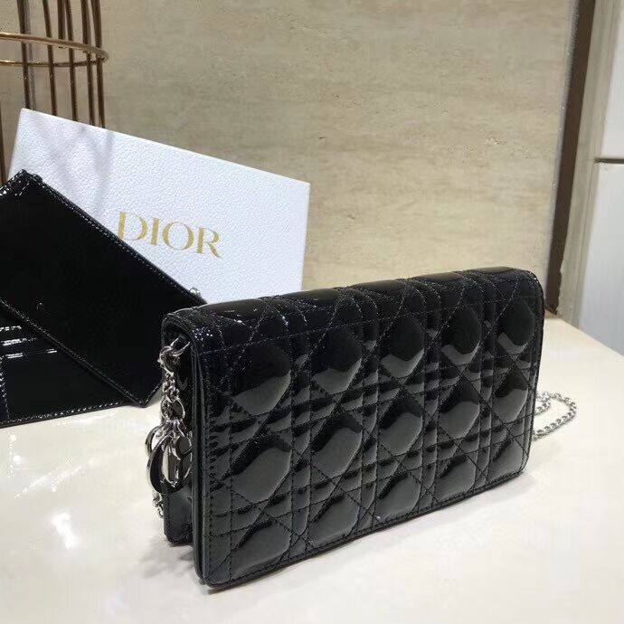 LADY DIOR CALFSKIN WALLET C9025A black