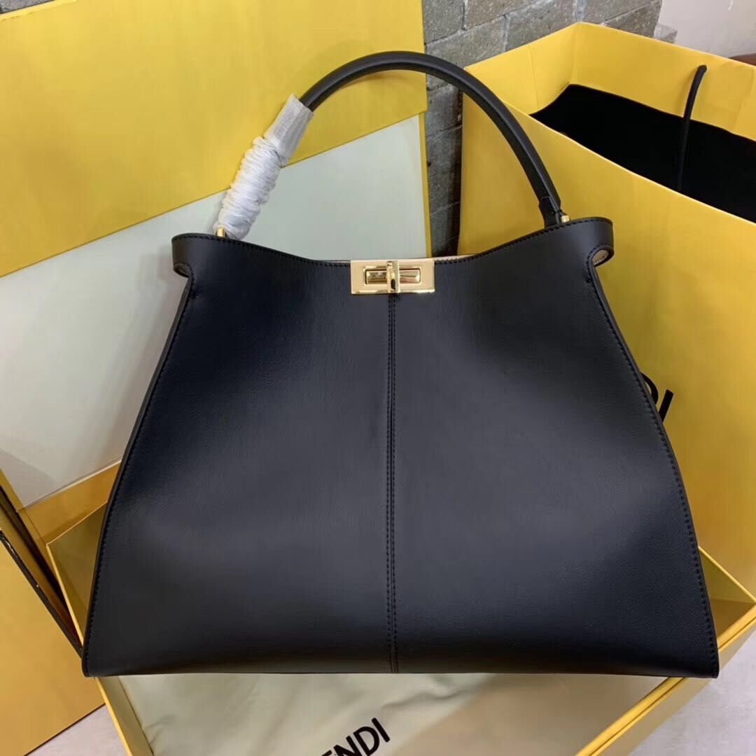 Fendi Original Leather PEEKABOO Bag 3655 Black