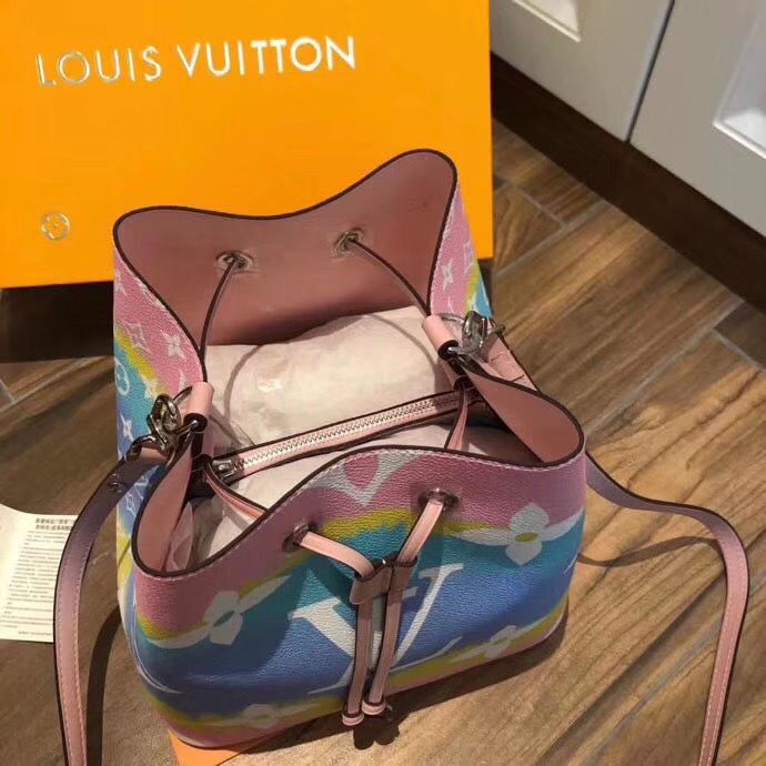 Louis Vuitton Monogram Canvas Neonoe Original Leather M45126 Pink&Blue