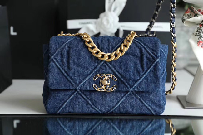 CHANEL Denim 19 Flap Bag AS1160 AS1161 AS1162 blue