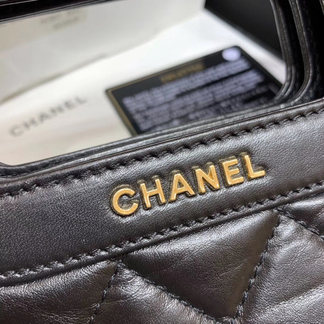 Chanel Original Soft Leather Bag & Gold-Tone Metal AS1430 black