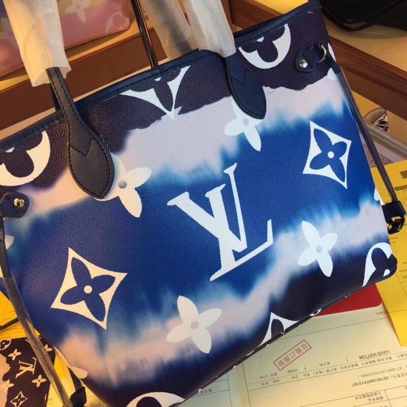 Louis Vuitton Monogram Canvas Original NEVERFULL M45128 blue