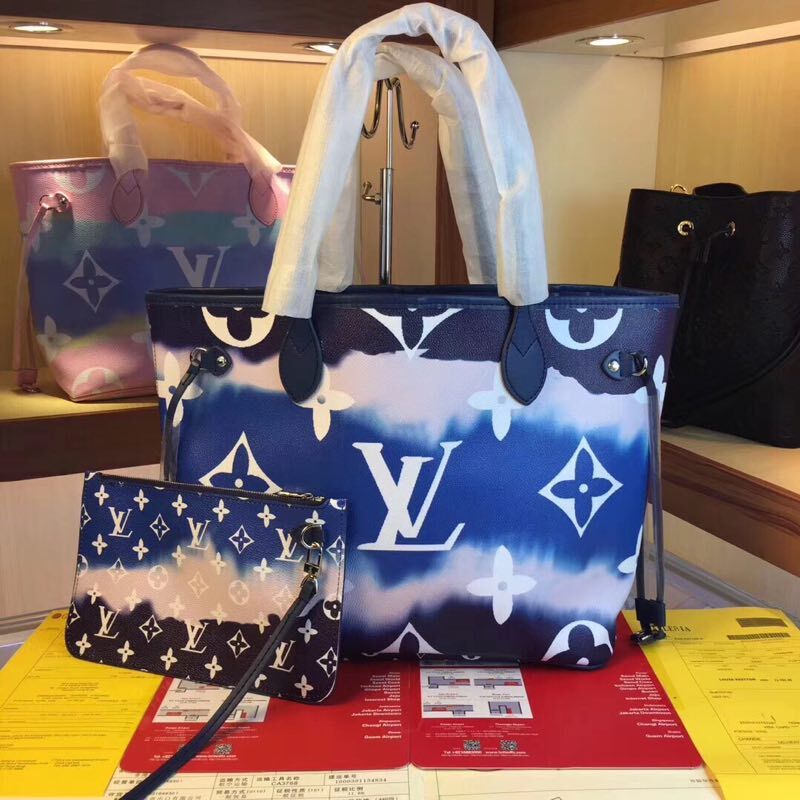 Louis Vuitton Monogram Canvas Original NEVERFULL M45128 blue