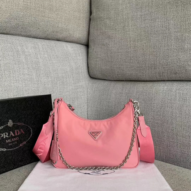 Prada Nylon Shoulder Bag 91277 pink