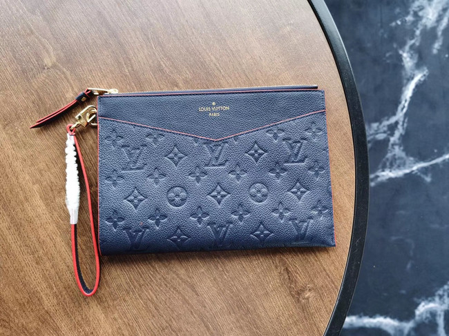 Louis Vuitton Original Monogram Empreinte Clutch bag MELANIE M68705 Navy blue