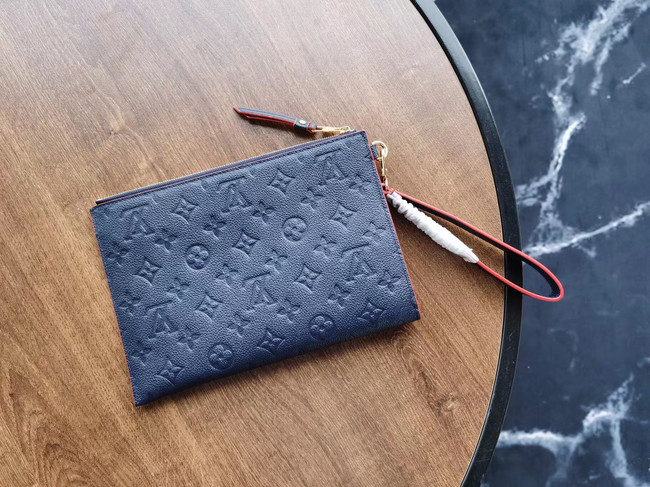 Louis Vuitton Original Monogram Empreinte Clutch bag MELANIE M68705 Navy blue