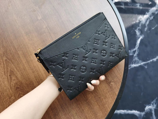 Louis Vuitton Original Monogram Empreinte  Clutch bag MELANIE M68705 black