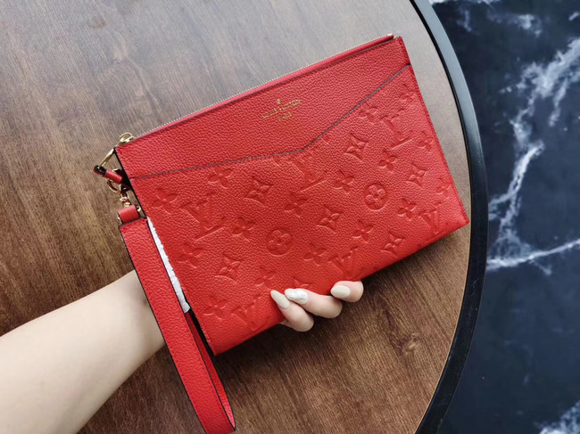 Louis Vuitton Original Monogram Empreinte Clutch bag MELANIE M68705 red