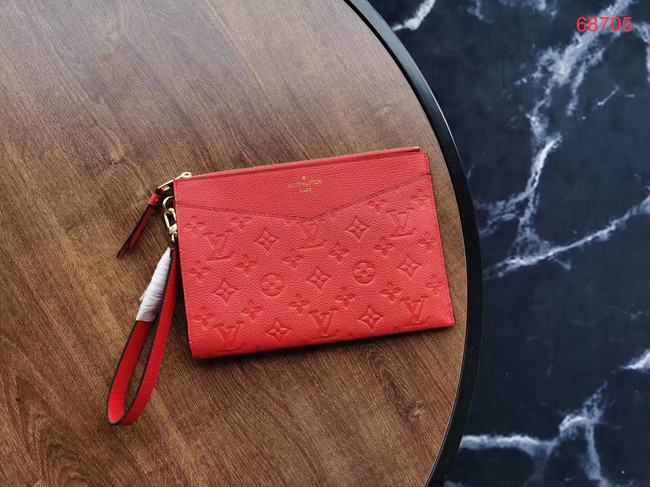 Louis Vuitton Original Monogram Empreinte Clutch bag MELANIE M68705 red