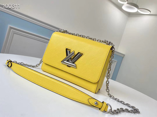 Louis vuitton original epi leather TWIST MM M66119 yellow