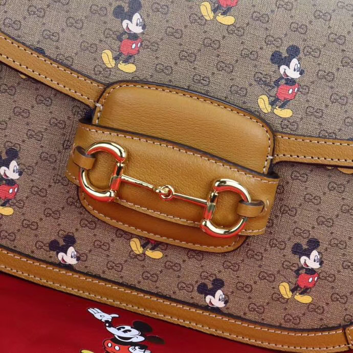 Gucci Disney x Mickey Mouse Small Shoulder Bag 602204 Brown