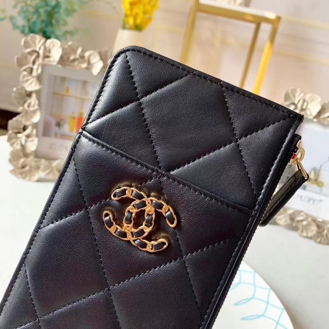 CHANEL 19 Mobile phone case Card Holder AP1182 black