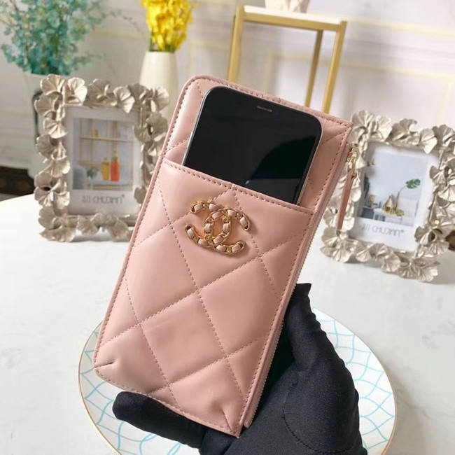 CHANEL 19 Mobile phone case Card Holder AP1182 pink