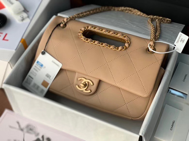 Chanel Flap Bag Original Sheepskin Leather AS1466 apricot