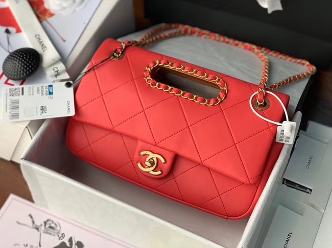 Chanel Flap Bag Original Sheepskin Leather AS1466 red