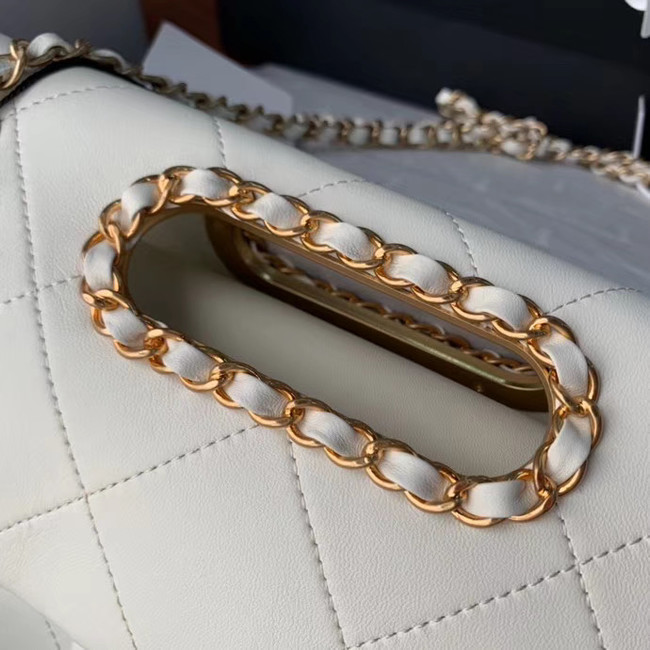 Chanel Flap Bag Original Sheepskin Leather AS1466 white