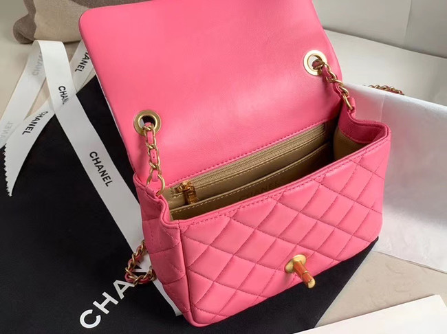 Chanel MINI Flap Bag Original Sheepskin Leather AS1786 rose