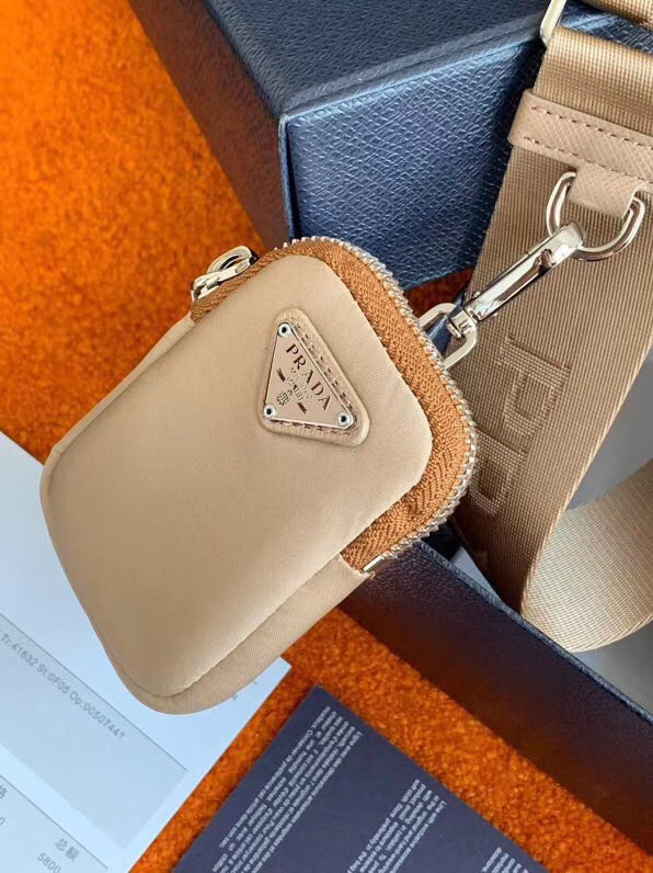 Prada Nylon Shoulder Bag 91277 apricot