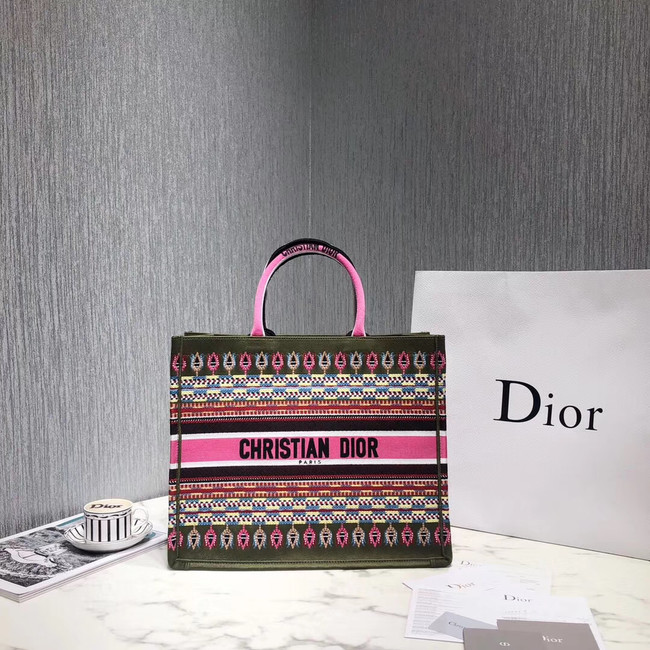 DIOR BOOK TOTE EMBROIDERED CANVAS BAG M1287-5