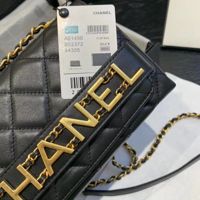 Chanel small Flap Bag Original Sheepskin Leather AS1490 black