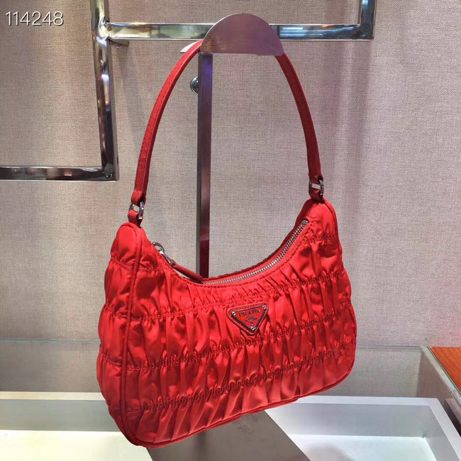 Prada Nylon and Saffiano leather mini bag 1NE204 red