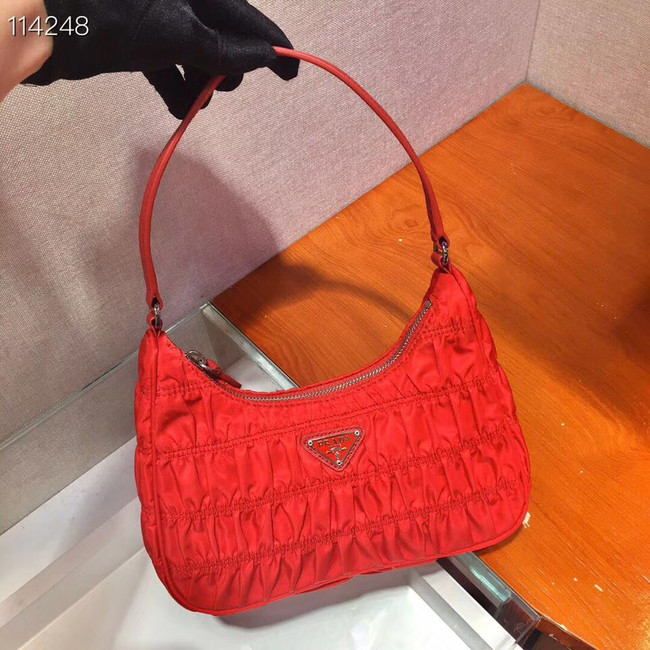 Prada Nylon and Saffiano leather mini bag 1NE204 red