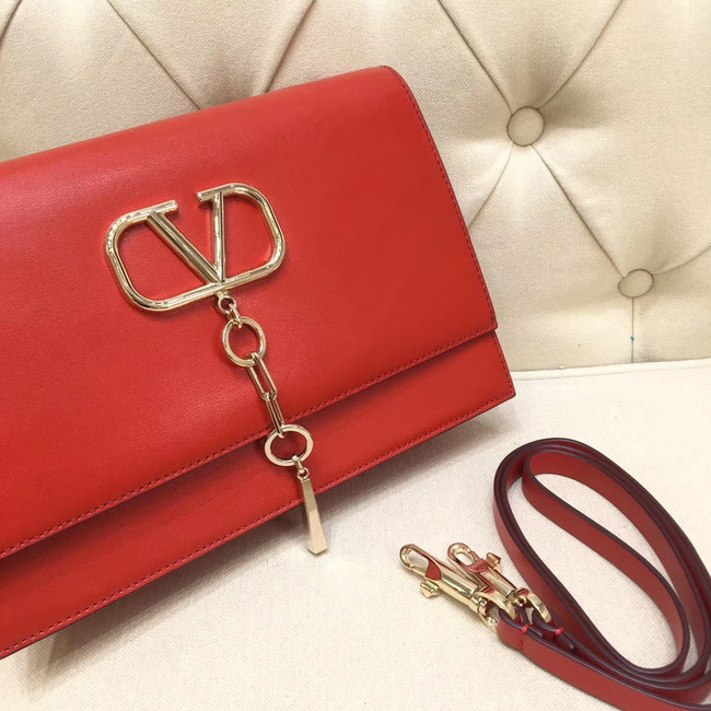 VALENTINO VLOCK Origianl leather shoulder bag 0909 red