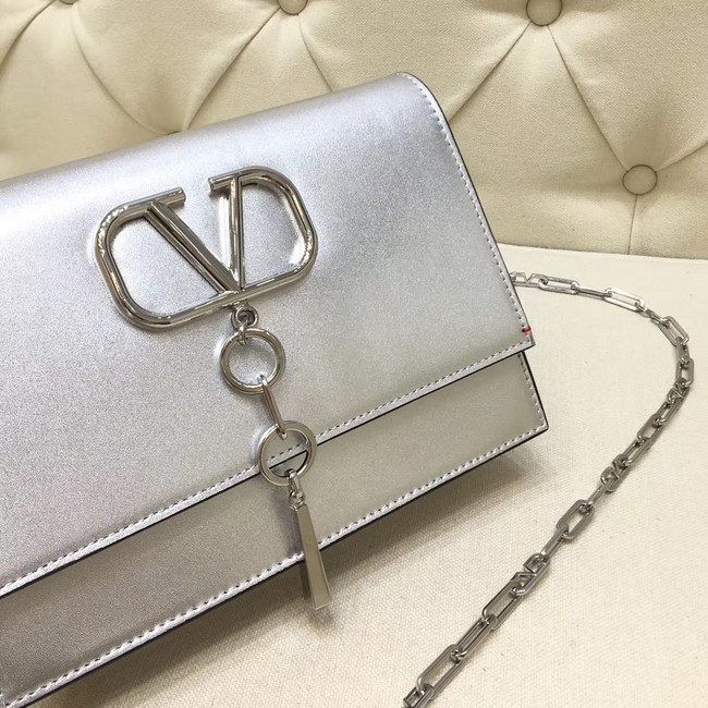 VALENTINO VLOCK Origianl leather shoulder bag 0910 silver