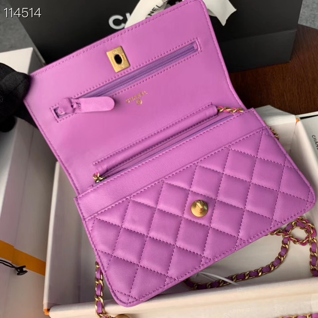 Chanel MINI Flap Bag Original Sheepskin Leather 33814 Lavender