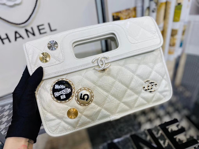 Chanel Original Soft Leather Bag & Gold-Tone Metal AS1430 white