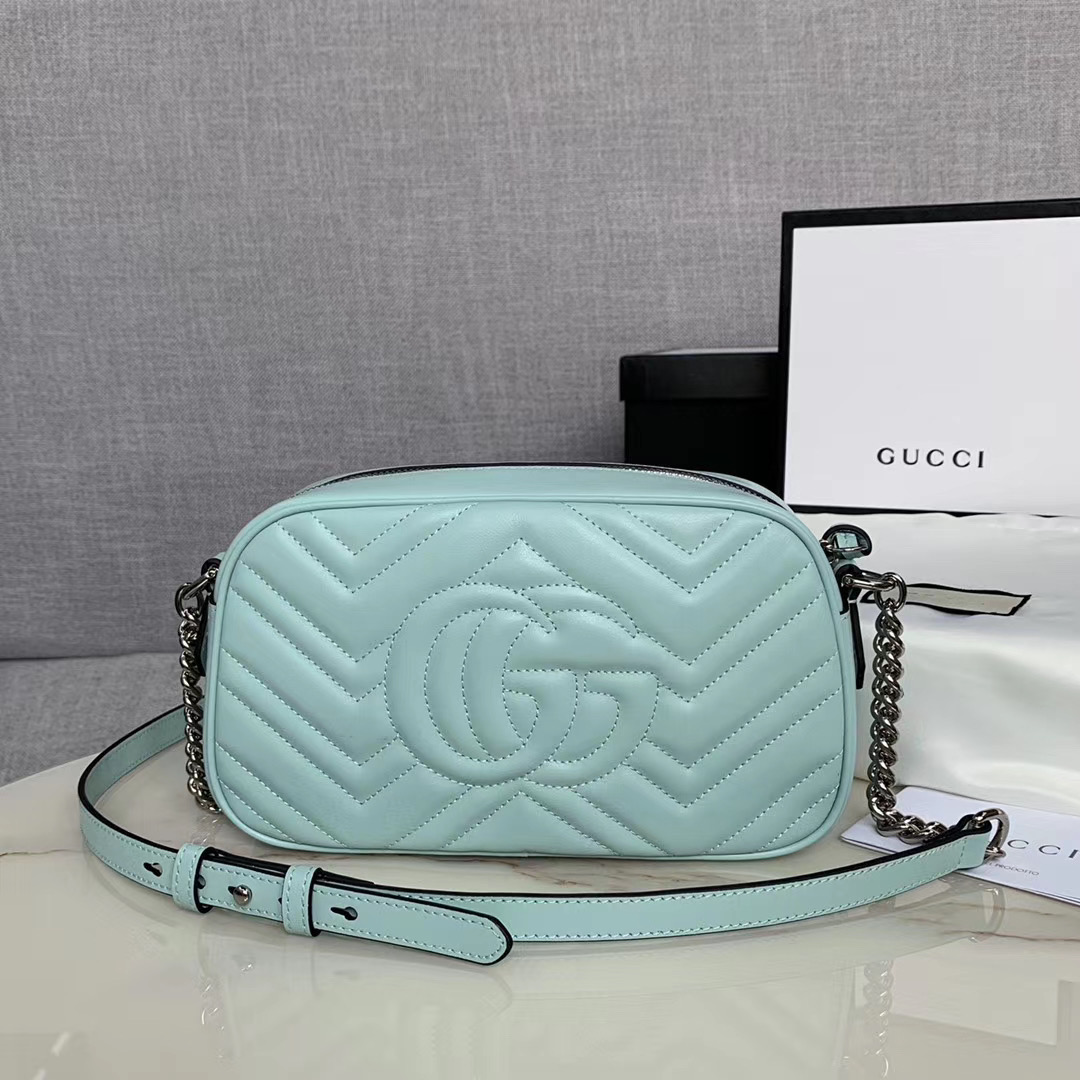 Gucci GG Marmont Matelasse Shoulder Bag 447632 Light green