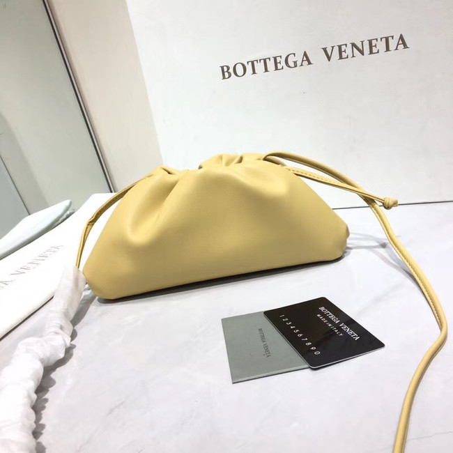 Bottega Veneta Nappa lambskin soft Shoulder Bag 98057 light yellow