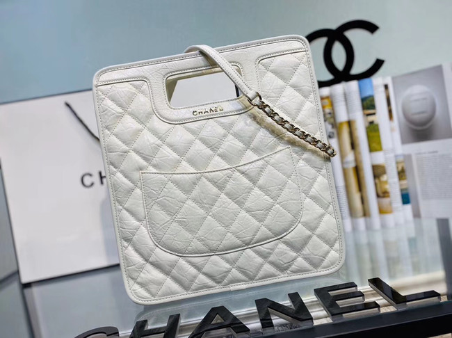 Chanel Original Soft Leather Bag & Gold-Tone Metal AS1431 white