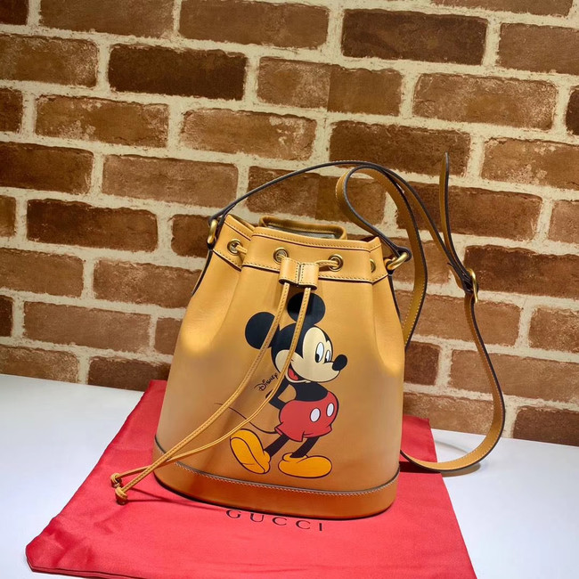 Gucci Disney x Mickey Mouse Small Bucket Bag 602692 Brown